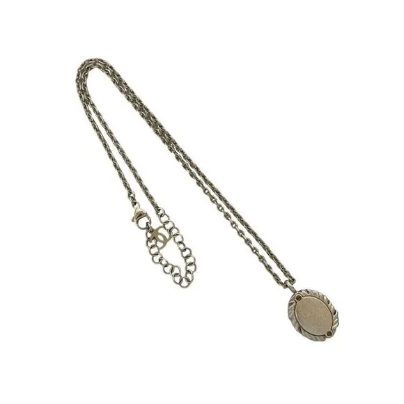 Chanel CC Logo Motif Plated Rhinestone Chain Necklace - Picture 5 of 5